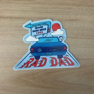 Dutch Bros Rad Dad Sticker - Blue and Red